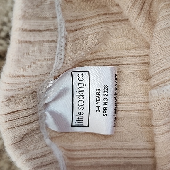 Little Stocking Co. Vanilla Cable Knit Footless Tights - Picture 2 of 2